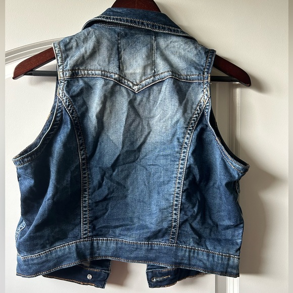 Silver Denim vest with collar - Picture 3 of 3